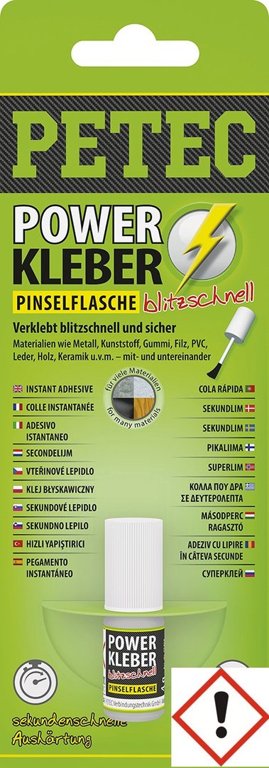 Petec Power Kleber blitzschnell Pinselflasche